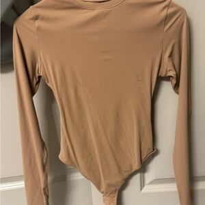 SKIMS Tan Long Sleeve Bodysuit